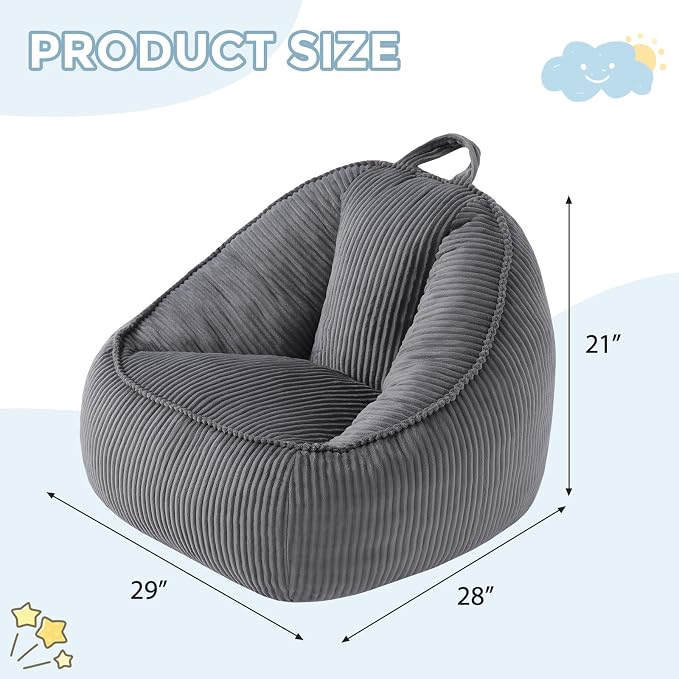 HUGHEAVEN Bean Bag Chairs for Kids, Toddler Bean Bag Chair, Comfy Cozy Reading - Image 2