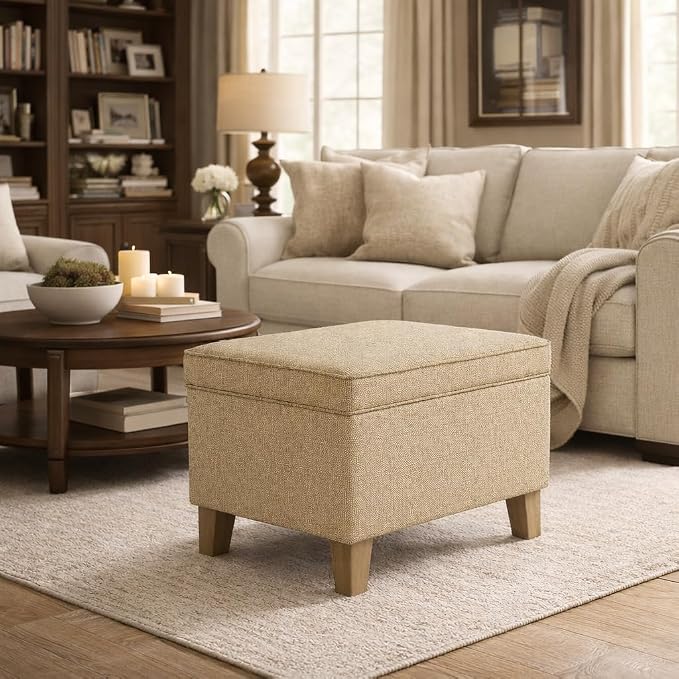 Homepop Home Decor | Medium Square Storage Ottoman - Image 2