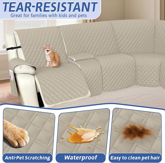 Arfntevss Recliner Sectional Couch Covers 1OO% Waterproof L Shape Sofa Cover - Image 4