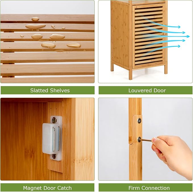 Tangkula Bathroom Cabinet, 65 Inch Tall Slim Bathroom Storage Cabinet - Image 8
