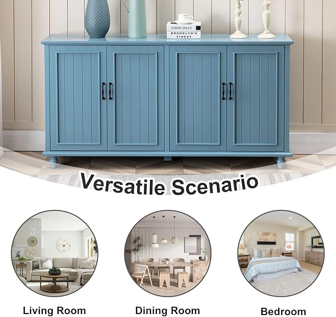 Scurrty Buffet Cabinet with Storage, Buffet with 4 Doors, Sideboard Buffet - Image 6