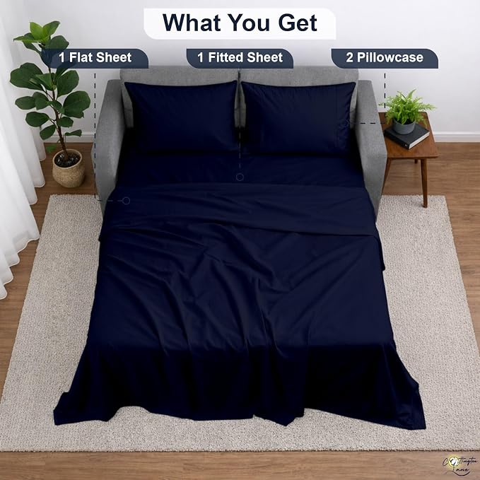 Cottington Lane Sleeper Sofa Sheets Queen Size, 4 Piece Premium Quality 100% - Image 5