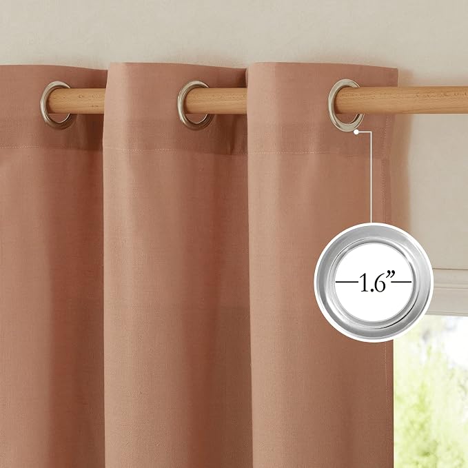 NICETOWN Linen Flax Semi Sheer Curtains 92" Length, Grommet Window Treatments - Image 4
