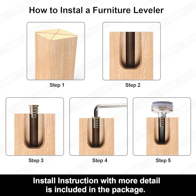 Heavy Duty Furniture Levelers Adjustable Furniture Legs Levelers, Leveling Feet - Image 7