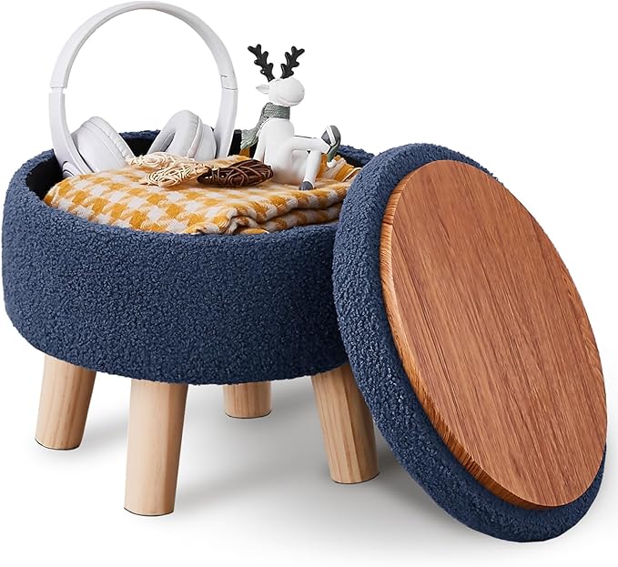 Wimarsbon Storage Ottoman, Modern Round Footrest by Wimarsbon
