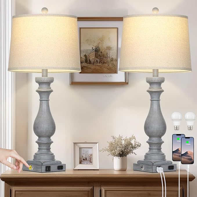 Cinkeda 29" Tall Farmhouse Table Lamp by Cinkeda