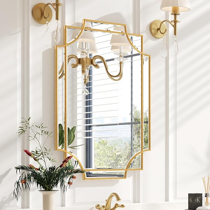 Kelly Miller 20"x30" Small Gold Bathroom Mirror by KellyMiller