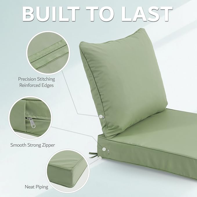 24x24 Inch Outdoor Chair Cushions Set of 4, Patio Furniture Cushions - Image 6