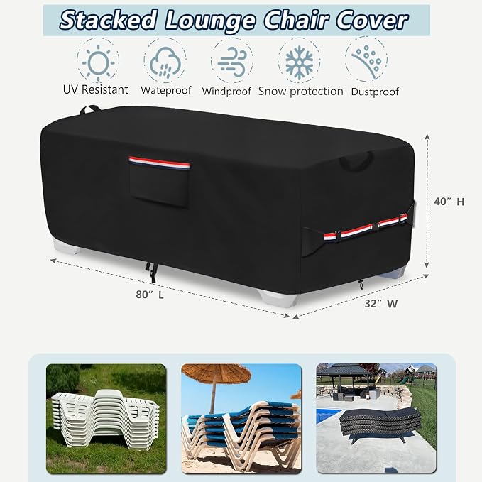 600D Heavy Duty Outdoor Waterproof Lounge Chair Cover - Image 2