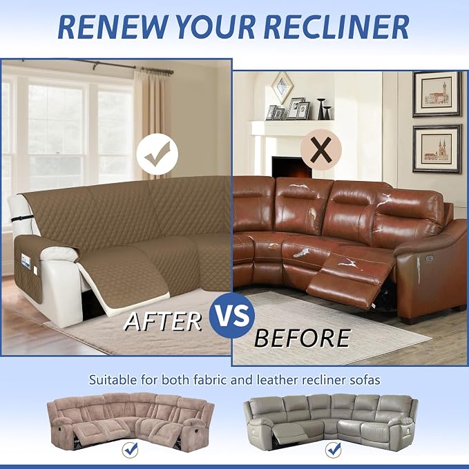 Arfntevss Recliner Sectional Couch Covers 1OO% Waterproof L Shape Sofa Cover - Image 6