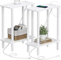 TUTOTAK Small End Table with Charging Station, Narrow Side Table with USB Ports by ChoosetutotakFurnitureBuildYourCozyHome