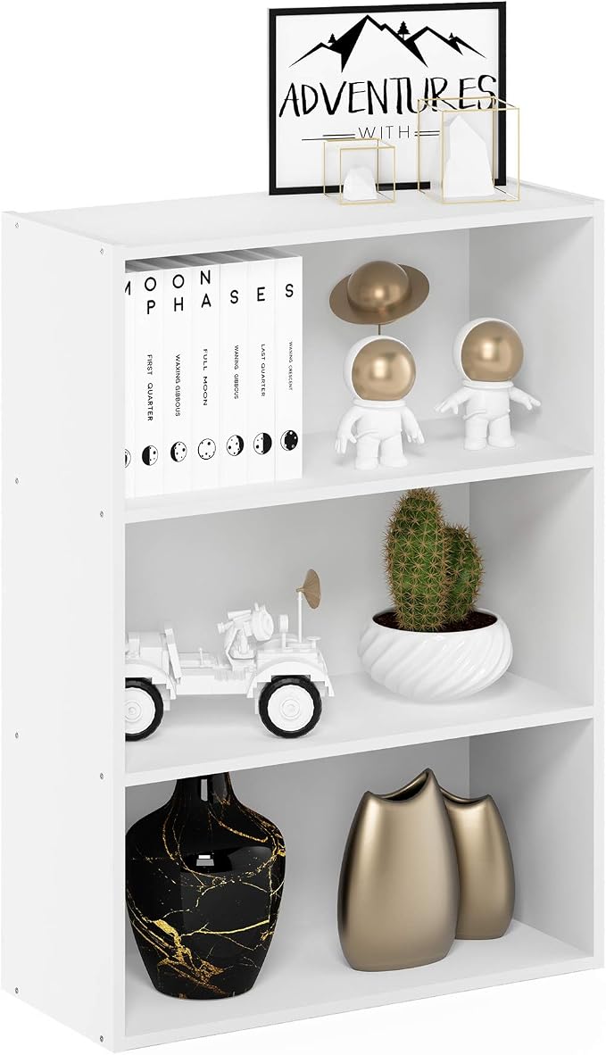 Furinno PASIR Book Shelf, 3-Tier Bookshelf, Storage Shelves Bookcase, 9.7 x - Image 6