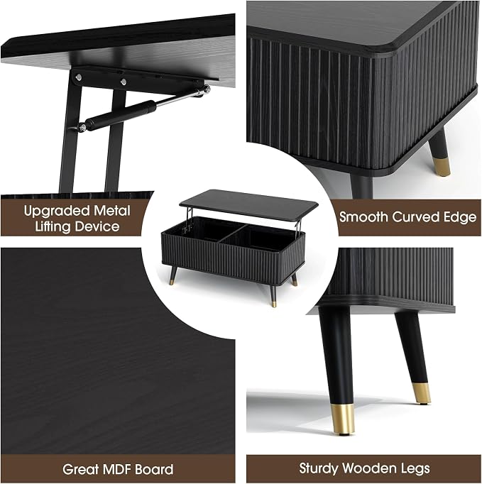SULIVES Lift Top Coffee Table - Image 4