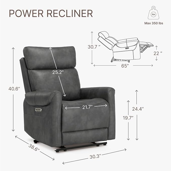 KISLOT Leather Recliner Chair for Adults Wall Hugger RV Recliner - Image 3