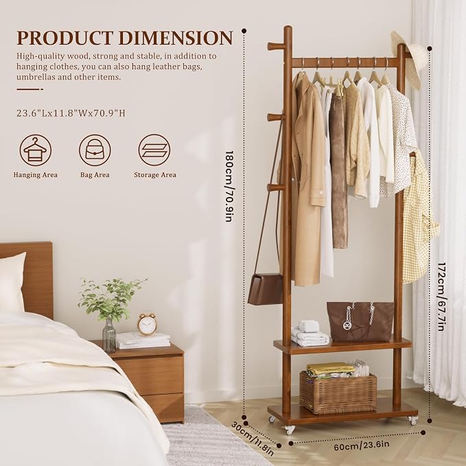 Taitiy Coat Rack Freestanding Clothing Rack - Image 2