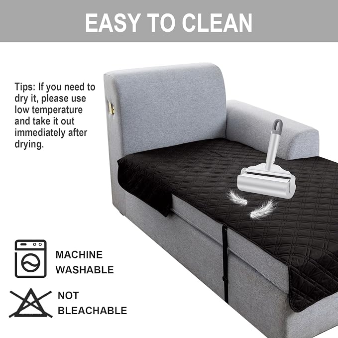 Genina L Shape Couch Cover, Sectional Couch Chaise Covers, Waterproof Washable - Image 6