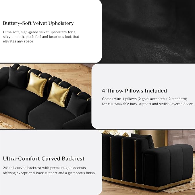 104" Oversized Velvet Chesterfield Couch - Image 3