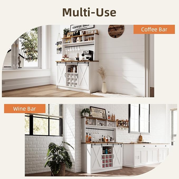 4ever2buy Farmhouse Coffee Bar Cabinet - Image 7