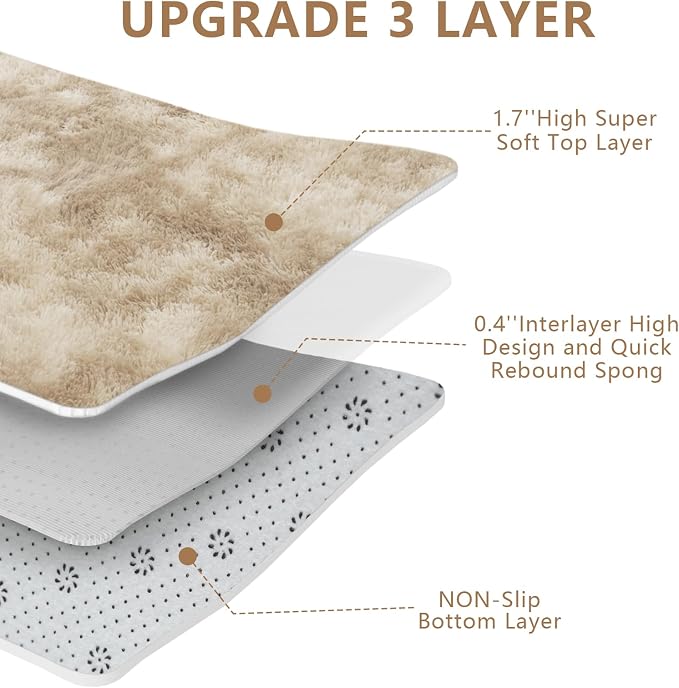 Shag Area Rugs for Bedroom Living Room, 8X10 Ultra Soft Fluffy Area Rugs for - Image 4