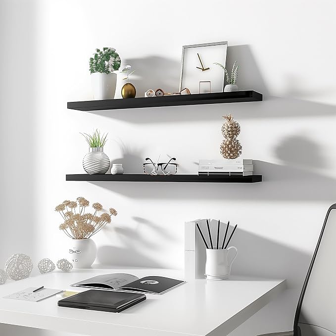 YYWUOJJ Wood Floating Shelves for Wall Decor, Rustic Wall Shelves for Bedroom - Image 6
