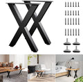 Bench Legs 16 Inch, X-Shaped Metal Coffee Table Legs, Table Legs Set of 2 by ITeeLas