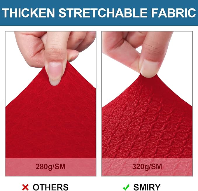 Smiry Waterproof Seat Covers for Dining Room Chairs Set of 4, Stretch Jacquard - Image 4