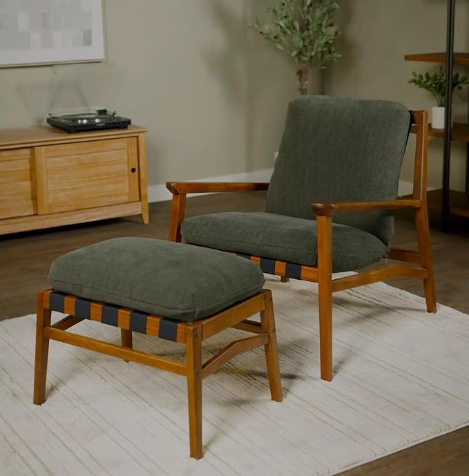 Grain Wood Furniture Solid Wood Mid Century Lounge Chair - Image 3