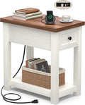 Narrow End Table with Charging Station by Armocity