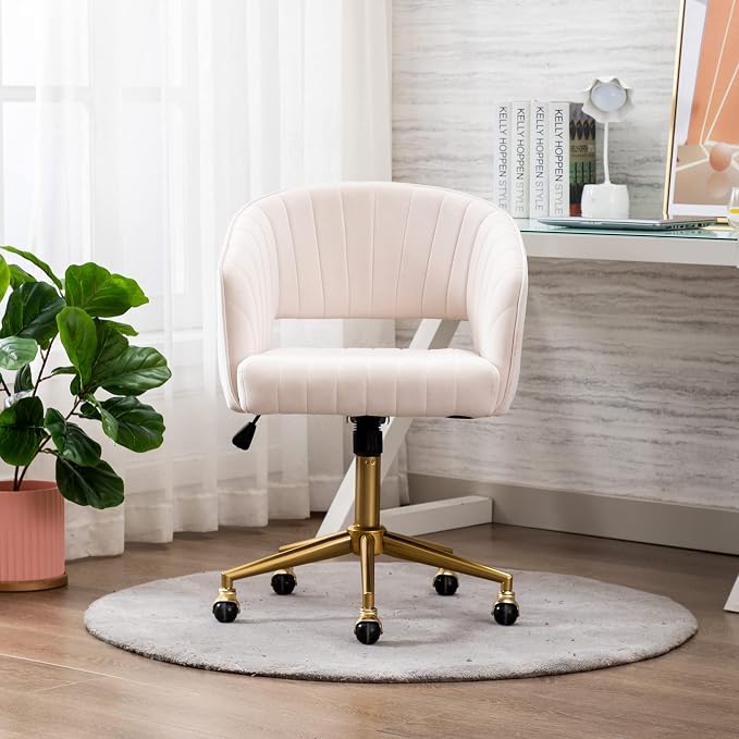 Home Office Chair Swivel Velvet Desk Chair Accent Armchair Upholstered Modern - Image 9