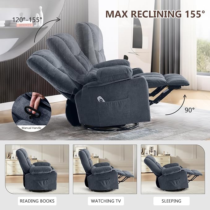 Swivel Rocker Recliner Chair - Image 5