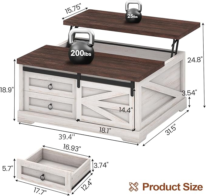 Itaar 39.4'' Lift Top Coffee Table - Image 2