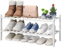 viewcare White Shoe Rack for Entryway, 2 Tier Shoe Organizer for Hallway Closet by VIEWCARE