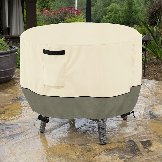 Round Patio Table Cover, 600D Heavy Duty Outdoor Furniture Covers Waterproof - Image 6