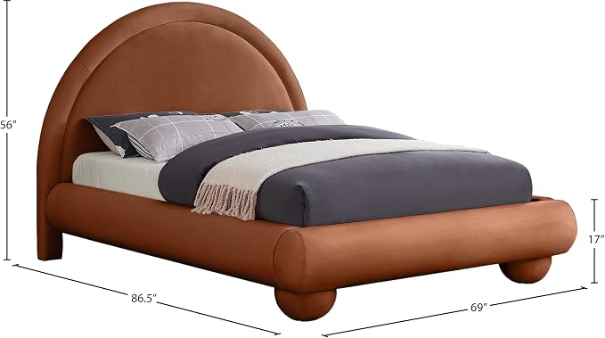 Meridian Furniture MadridCognac-F Madrid Collection Art Deco Full Bed - Image 3