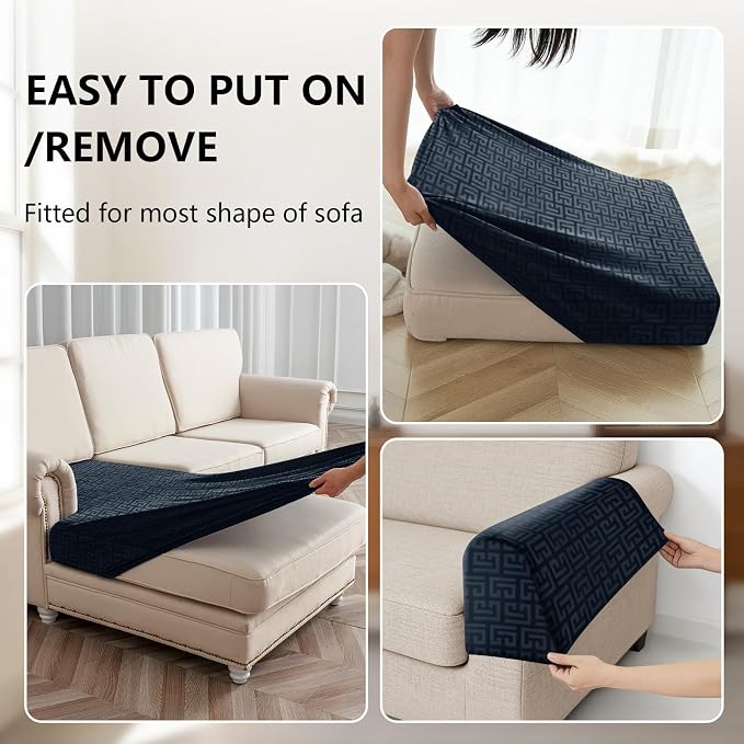 UNBBRRL 10 Pieces Stretch Sofa Cushion Covers - Image 4