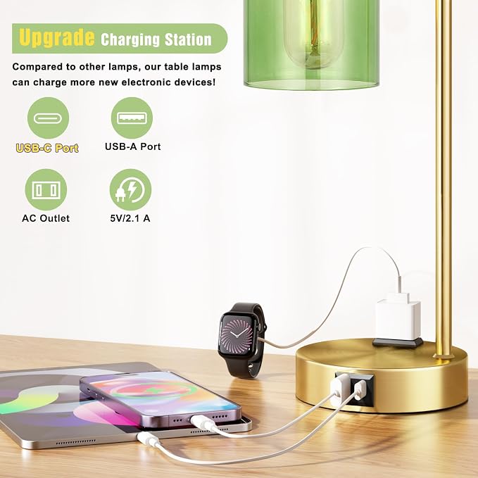 Innqoo Industrial Green Table Lamps - Image 2