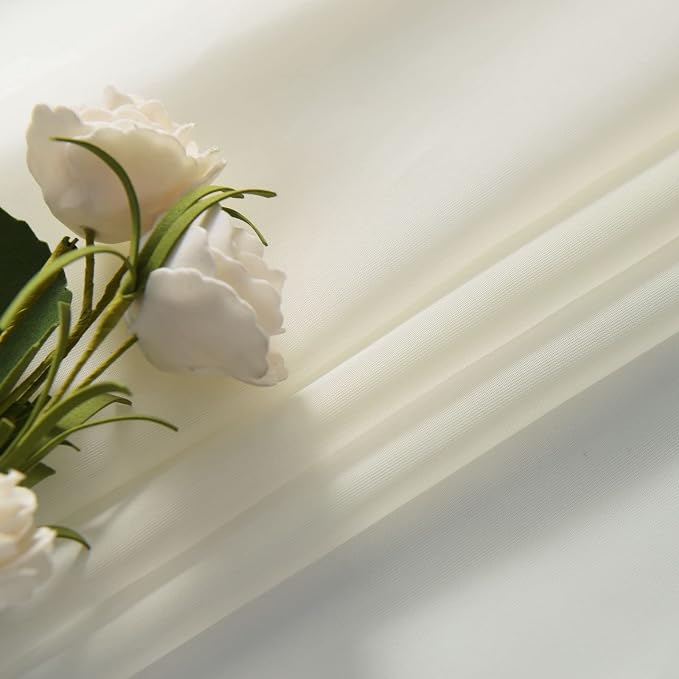 SpaceDresser Basic Rod Pocket Sheer Voile Window Curtain Panels White 1 Pair 2 - Image 4