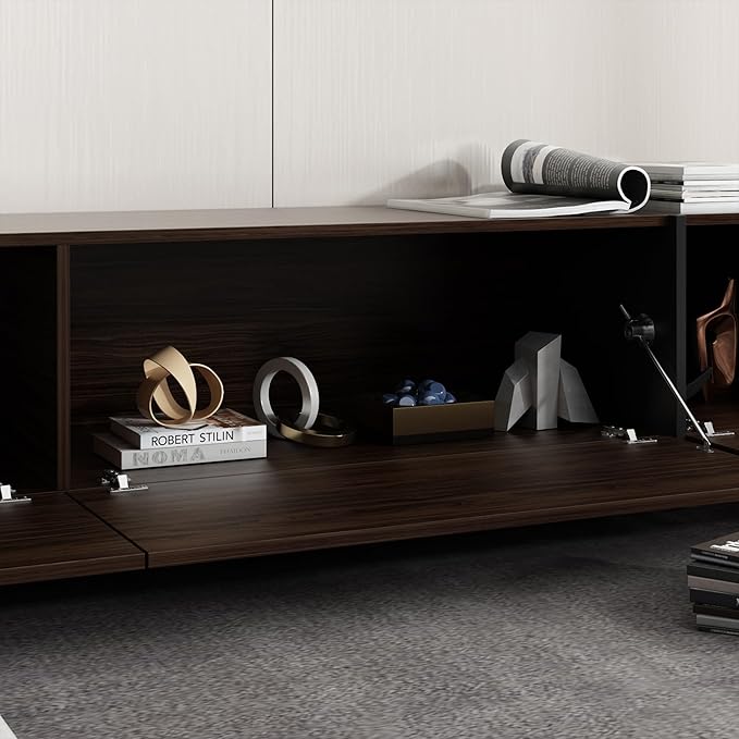 AIEGLE 95.1" W TV Stand with 4 Flip-Down Drawers, Modern Entertainment Center - Image 6