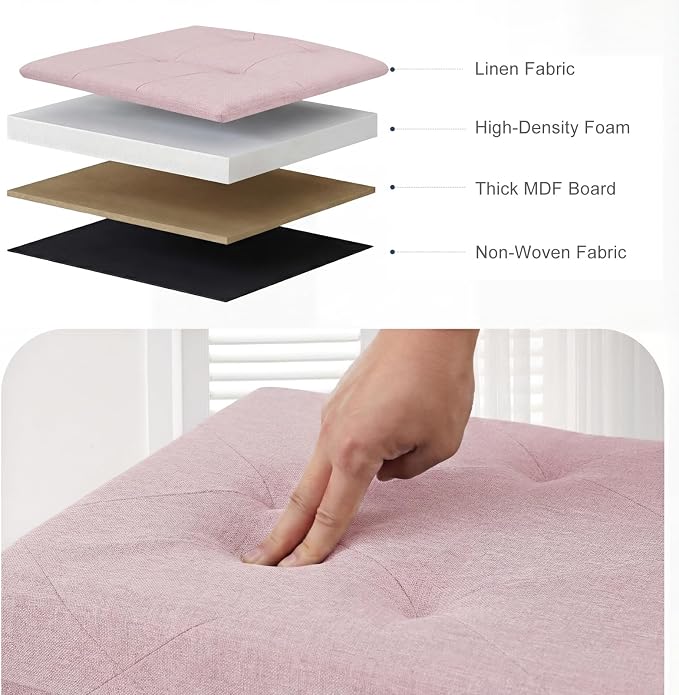 DUMOS 43in Foldable Storage Ottoman Bench, Storage Chest, Large End of Bed Foot - Image 4