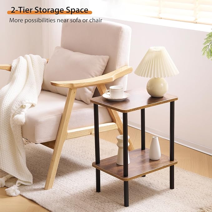 Apicizon 2 Tier End Table Set of 2, Small Side Table - Image 8