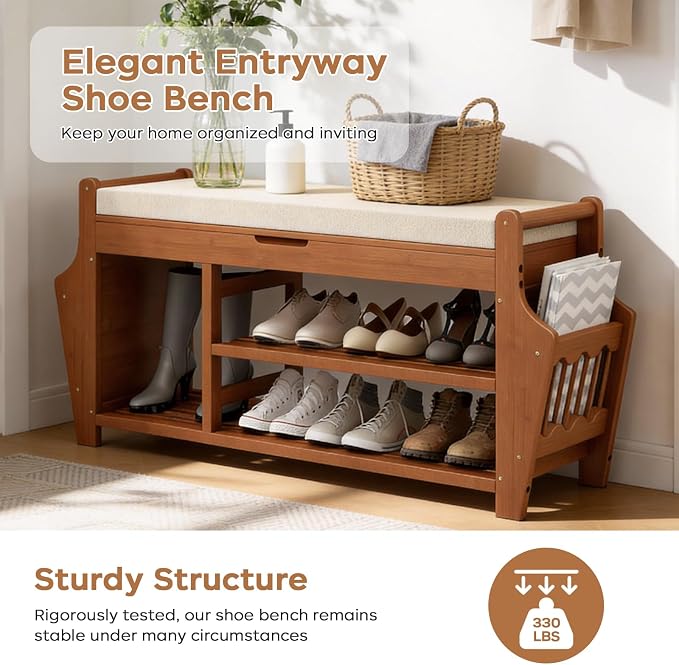 oakvivo 47.2in Shoe Bench Entryway - Image 8