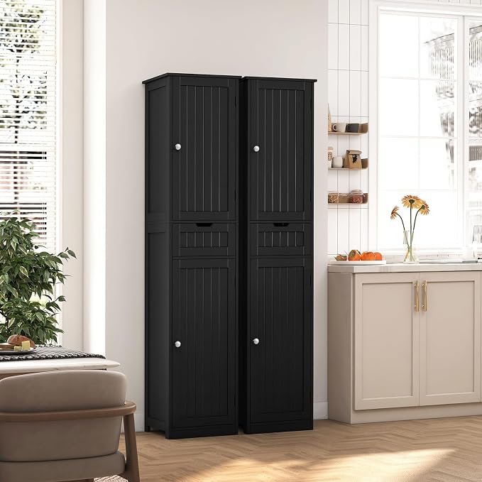 Iwell Tall Black Bathroom Cabinet - Image 8