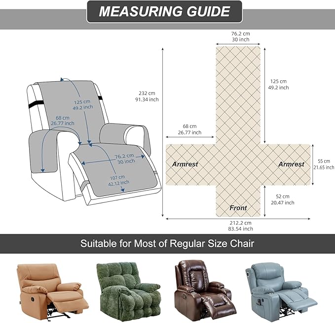 100% Waterproof Recliner Chair Cover, Recliner Chair Covers - Image 2