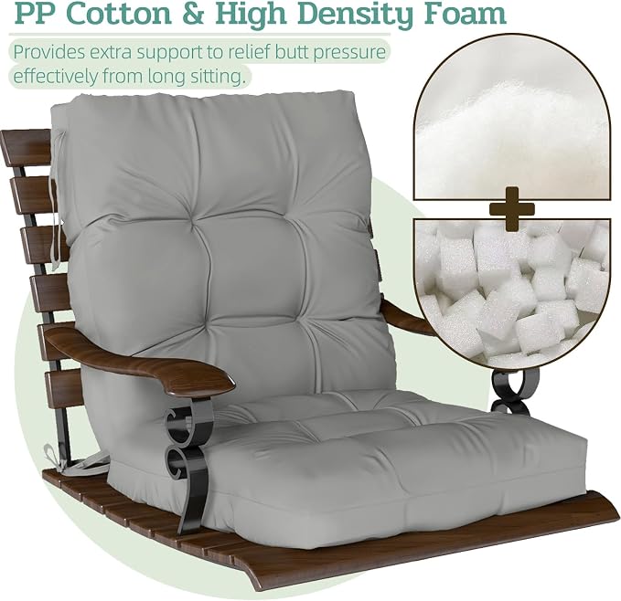 Outdoor Chair Cushion, High Back Soft Seat Pad - Image 4