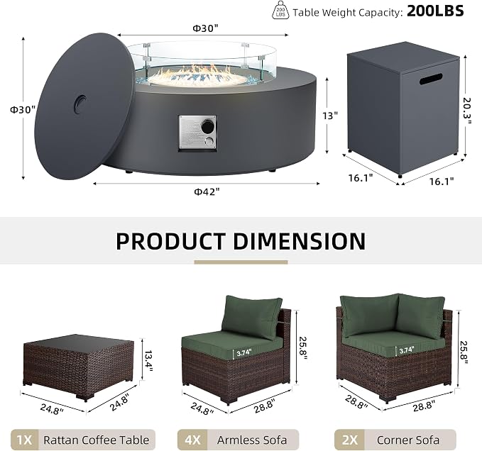 UPHA 9 Pieces Patio Furniture Sets, Wicker Outdoor Sectional Sofa Couch - Image 2