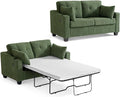 Full Size Pull Out Sleeper Sofa Bed, 2-in-1 Convertible Corduroy Pull Out Couch by CHICHOUSE