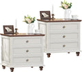Joaxswe 24" Wide Farmhouse Night Stand Set of 2, Large End Table by Joaxswe