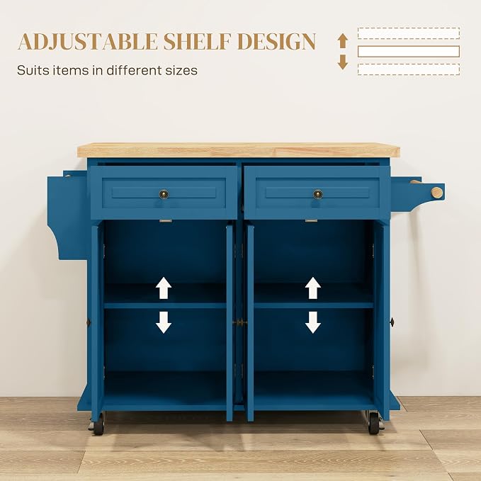 HOMCOM Kitchen Island Cart - Image 4