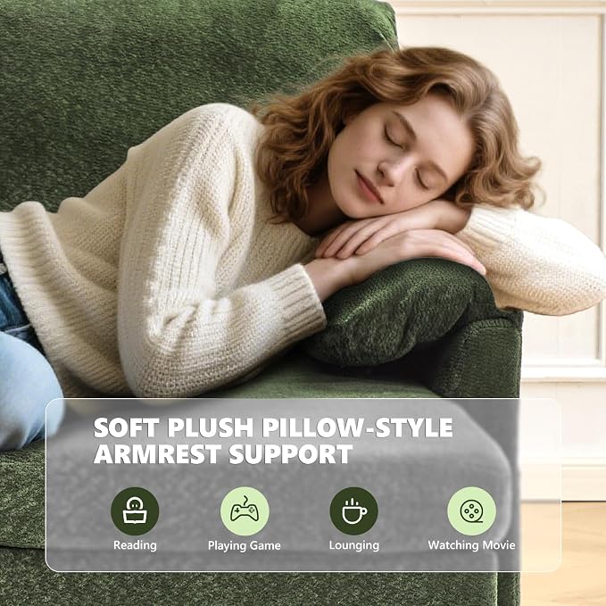 VINGLI Green Convertible Futon Sofa Bed, Sleeper Sofa - Image 9