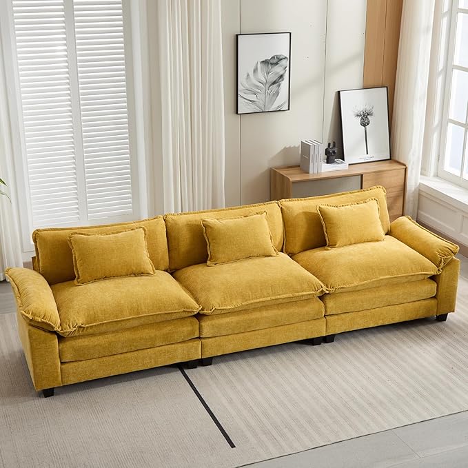 Oprisen 120" Modular Sectional Sofa, Comfy Cloud Couch Sectional Sofa, Chenille by Oprisen